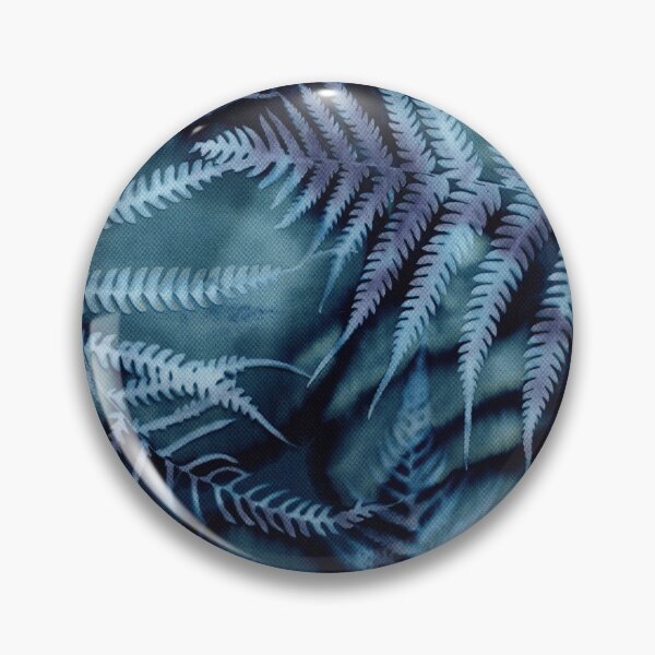 Item preview, Forest Dreaming fern deep rainforest jungle cyanotype art designed and sold by Blue Bower Art.