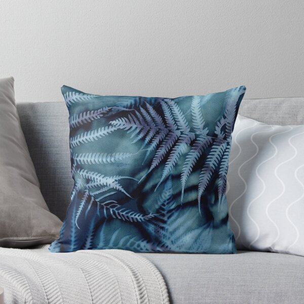 Item preview, Forest Dreaming fern deep rainforest jungle cyanotype art designed and sold by Blue Bower Art.