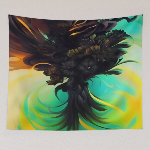 Item preview, Black Sable Floral Arrangement Illustration Brilliant Orange and Yellow Sunlight designed and sold by deniselynnimage.
