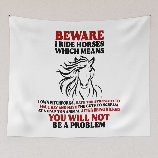 Artikelvorschau, Beware I Ride Horses Lover Horseback Riding Cowgirl Birthday Gift entworfen und verkauft von TMelonShop.