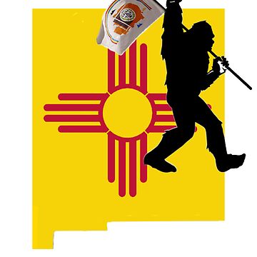 Artwork thumbnail, NEW MEXICO FRIENDLY BIGFOOT W NAVAJO NATION FLAG by NativeGraffix