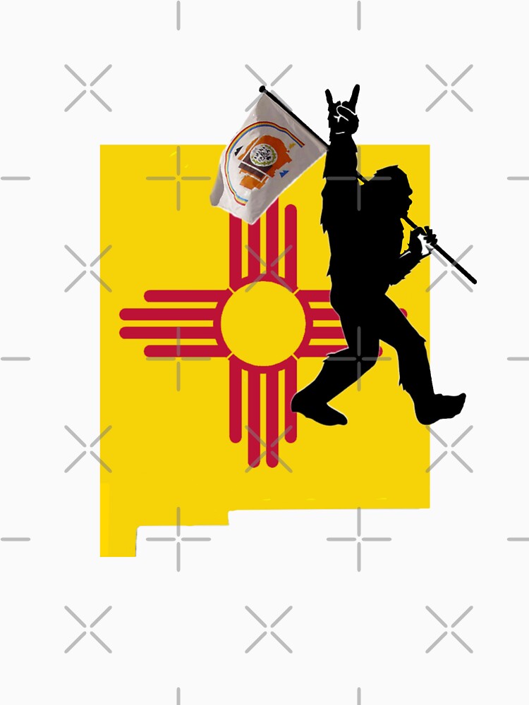 Thumbnail 7 of 7, Classic T-Shirt, NEW MEXICO FRIENDLY BIGFOOT W NAVAJO NATION FLAG designed and sold by NativeGraffix.
