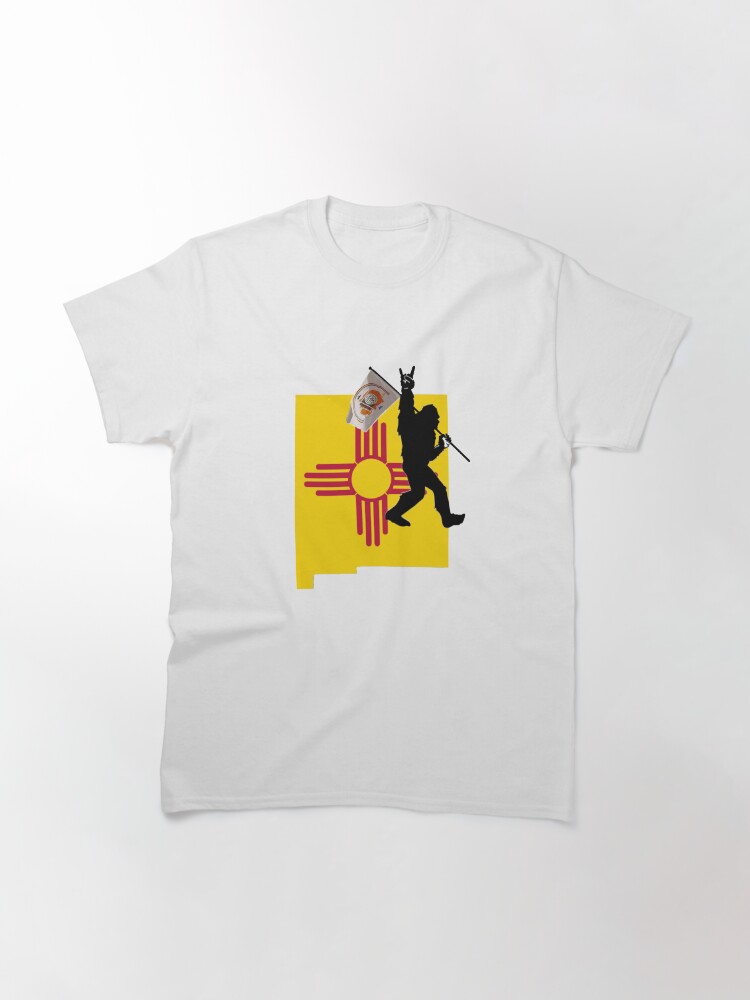 Thumbnail 3 of 7, Classic T-Shirt, NEW MEXICO FRIENDLY BIGFOOT W NAVAJO NATION FLAG designed and sold by NativeGraffix.