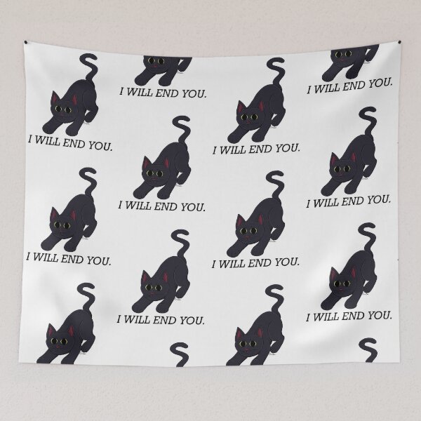 Item preview, Cute Black Cat - I Will End You designed and sold by EcoElsa.