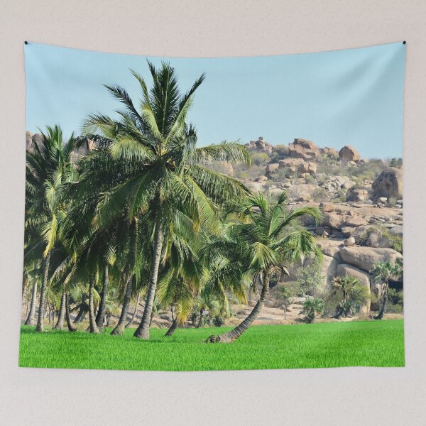 Item preview, Hampi: Emerald Rice Fields and Majestic Palm Trees designed and sold by franck380.