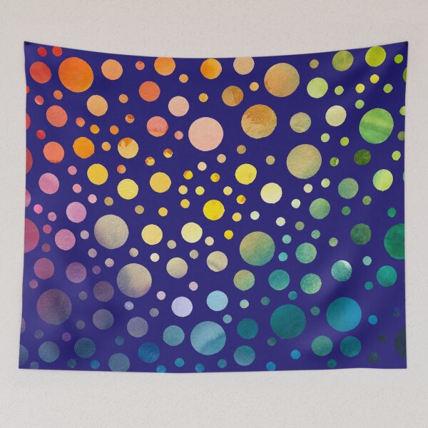 Item preview, "Dorothy" Rainbow Polka-dot watercolor (blue) designed and sold by Alane Fideler.