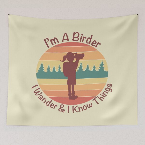 Item preview, I'm a Birder I Wander & I Know Things - Retro & Vintage Cream  designed and sold by EcoElsa.