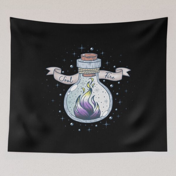 Item preview, Nonbinary Fire Occult Bottle LGBT Pride Flag designed and sold by Clara Hollins.