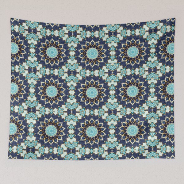 Item preview, Blue Tile and Gold Grout Kaleidoscope Pattern 38 designed and sold by Swabcraft.