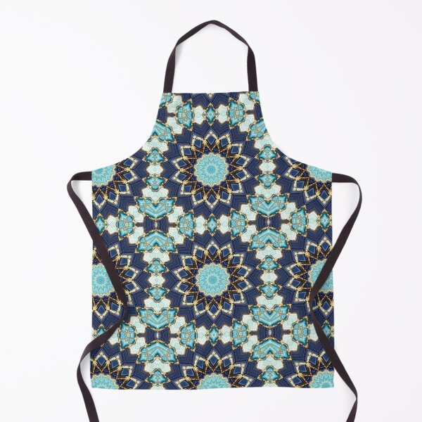 Item preview, Blue Tile and Gold Grout Kaleidoscope Pattern 38 designed and sold by Swabcraft.