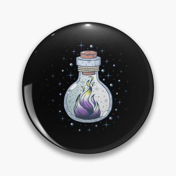 Item preview, Nonbinary Fire Occult Bottle LGBT Pride Flag designed and sold by Clara Hollins.