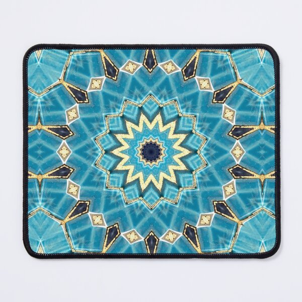 Item preview, Blue Tile and Gold Grout Kaleidoscope Pattern 39 designed and sold by Swabcraft.