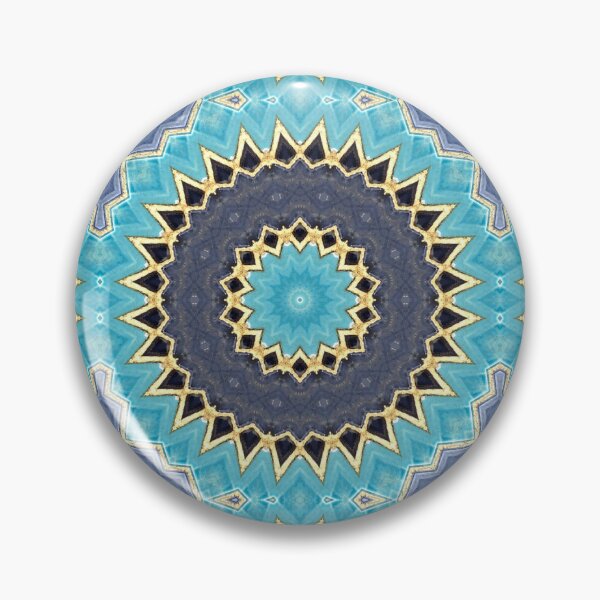 Artikelvorschau, Blue Tile and Gold Grout Kaleidoscope Pattern 40 entworfen und verkauft von Swabcraft.