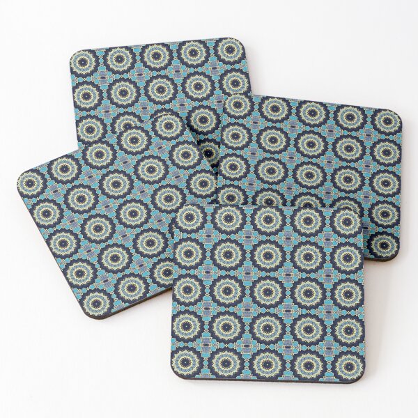 Item preview, Blue Tile and Gold Grout Kaleidoscope Pattern 42 designed and sold by Swabcraft.