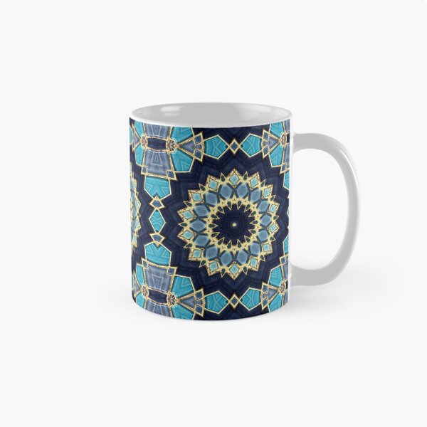Item preview, Blue Tile and Gold Grout Kaleidoscope Pattern 42 designed and sold by Swabcraft.
