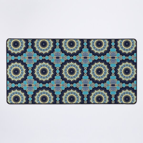 Item preview, Blue Tile and Gold Grout Kaleidoscope Pattern 42 designed and sold by Swabcraft.