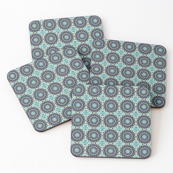Item preview, Blue Tile and Gold Grout Kaleidoscope Pattern 43 designed and sold by Swabcraft.