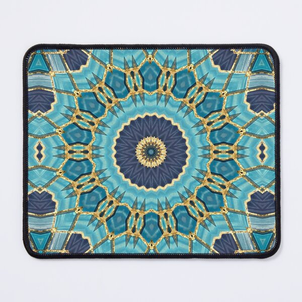 Item preview, Blue Tile and Gold Grout Kaleidoscope Pattern 45 designed and sold by Swabcraft.