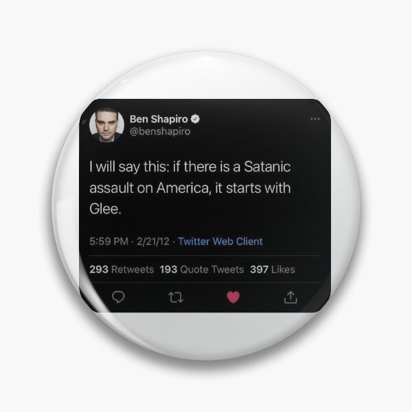 Item preview, Ben Shapiro tweet about Glee designed and sold by bobaapearls.