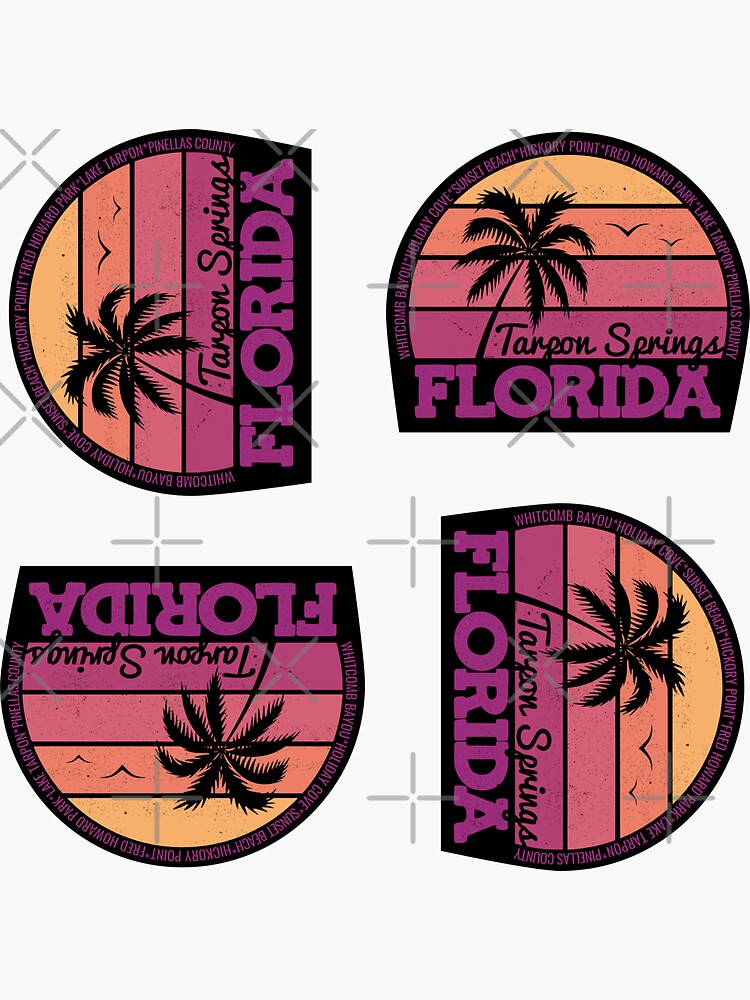 Tarpon Springs Florida Sunset Retro Vintage Local Pride Logo Sticker for  Sale by CRHPOD20
