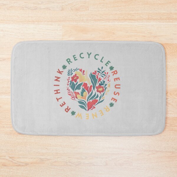 Item preview, Recycle Reuse Renew Rethink  floral heart graphic design designed and sold by Art Masterpiece ⭐⭐⭐⭐⭐.