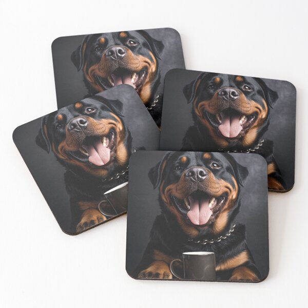 Item preview, Perky Pup: Adorable Rotty Rottweiler Coffee for Caffeine Lovers designed and sold by ClawedCreations.