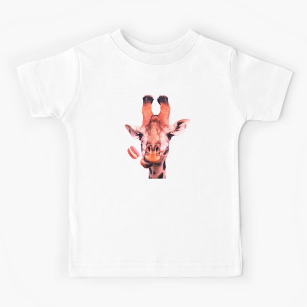 Lovely giraffe with macaron by Alice Monber Kids T-Shirt