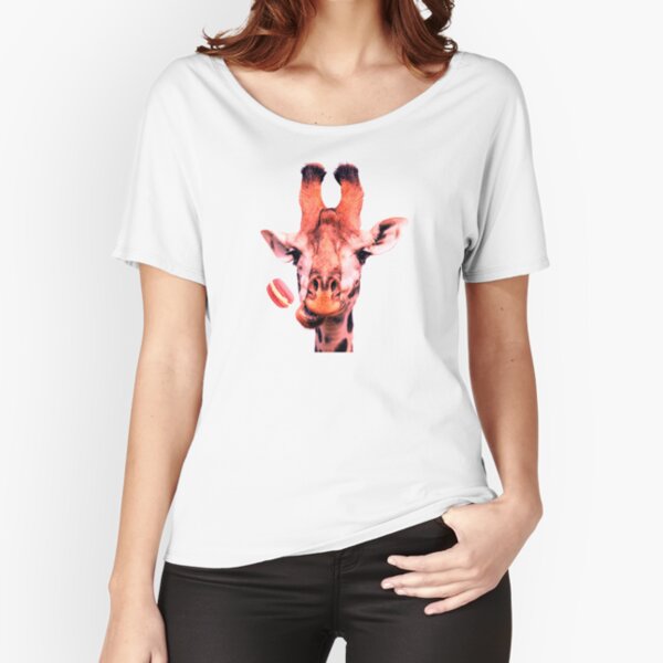 Lovely giraffe with macaron by Alice Monber Relaxed Fit T-Shirt