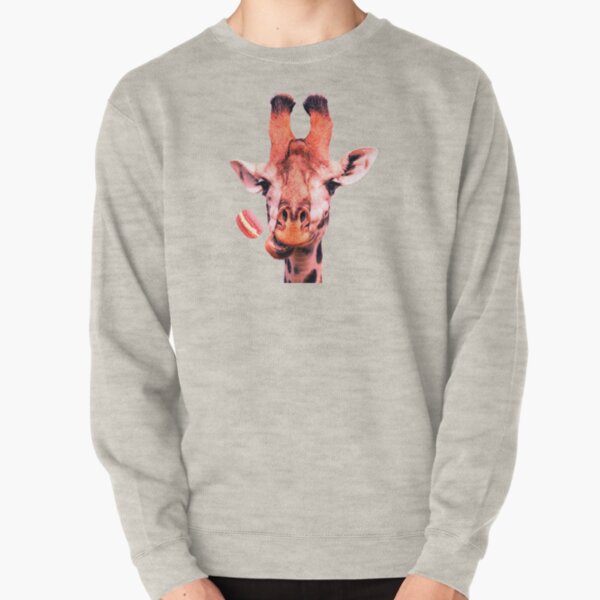 Lovely giraffe with macaron by Alice Monber Pullover Sweatshirt