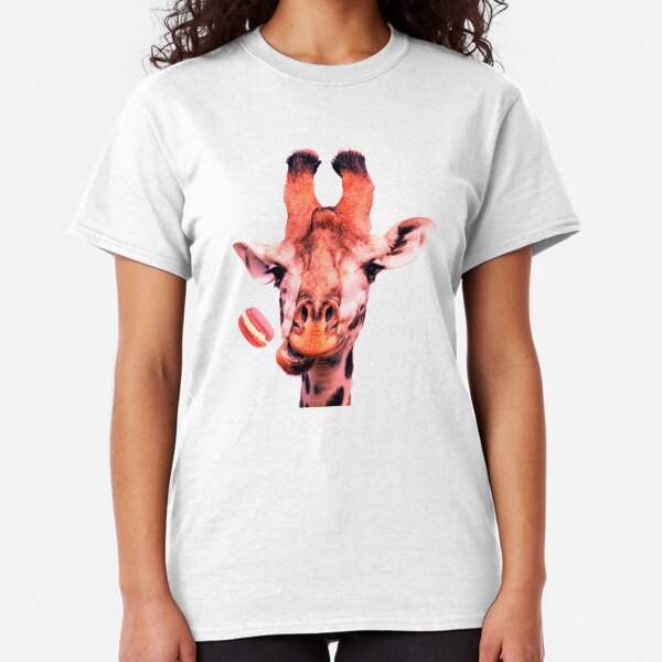 Lovely giraffe with macaron by Alice Monber Classic T-Shirt