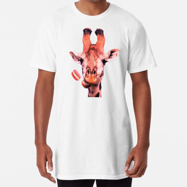 Lovely giraffe with macaron by Alice Monber Long T-Shirt