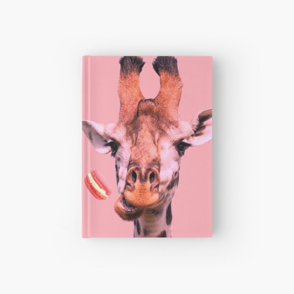 Lovely giraffe with macaron by Alice Monber Hardcover Journal