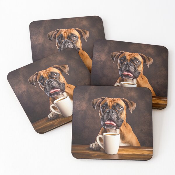 Item preview, Perky Pup: Adorable Boxer Coffee for Caffeine Lovers designed and sold by ClawedCreations.