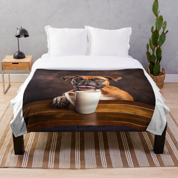 Item preview, Perky Pup: Adorable Boxer Coffee for Caffeine Lovers designed and sold by ClawedCreations.