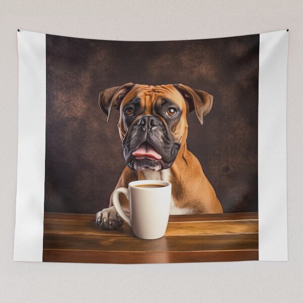 Item preview, Perky Pup: Adorable Boxer Coffee for Caffeine Lovers designed and sold by ClawedCreations.
