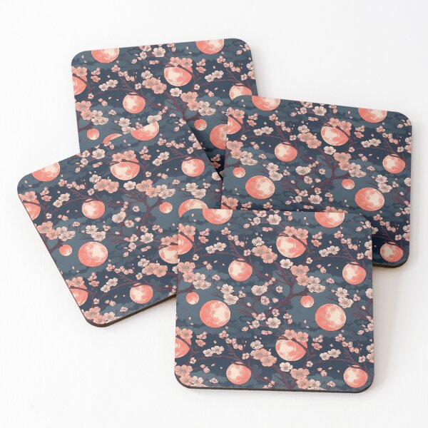 Item preview, Fantasy Japanese Cherry Blossoms with Moons Pattern designed and sold by StudioTokyo.