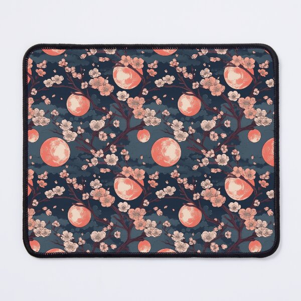 Item preview, Fantasy Japanese Cherry Blossoms with Moons Pattern designed and sold by StudioTokyo.