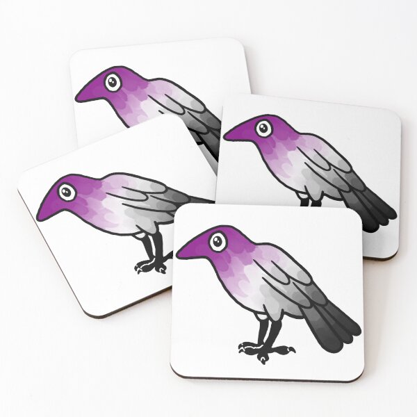 Item preview, asexual pride crow designed and sold by LivianPearl.