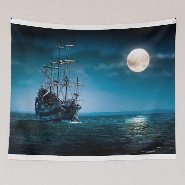 Item preview, Moonlit Pirate Ship designed and sold by SpikeWear.