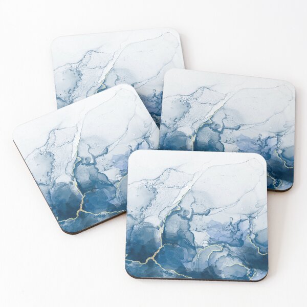Item preview, Navy Blue and Gold Alcohol Ink Pattern designed and sold by Lady-Lilac.