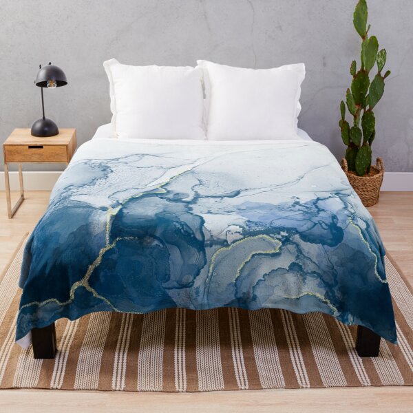 Item preview, Navy Blue and Gold Alcohol Ink Pattern designed and sold by Lady-Lilac.