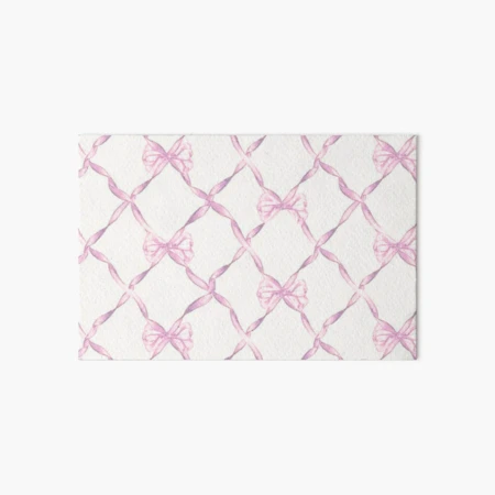 Coquette balletcore pink ribbon bow pattern  Art Board Print for