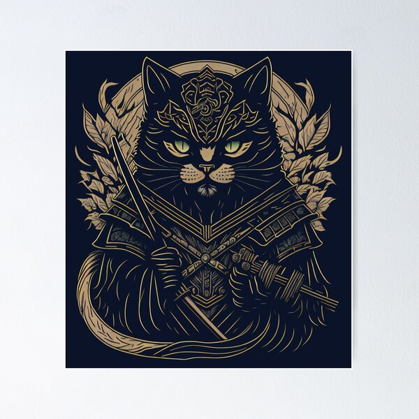 Item preview, Samurai Knight Cat designed and sold by entwithanaxe.