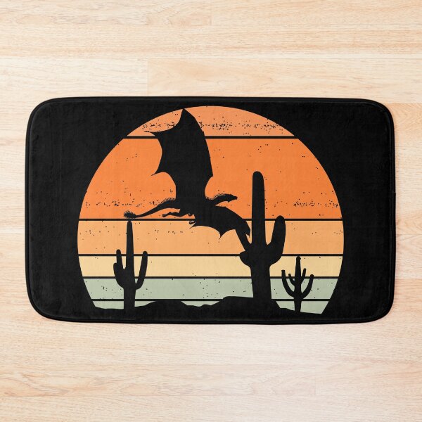 Item preview, Iconic Welsh Dragon Soars Across the Sonoran Desert, Retro Distressed Sunset, designed and sold by AlwaysMelanie68.