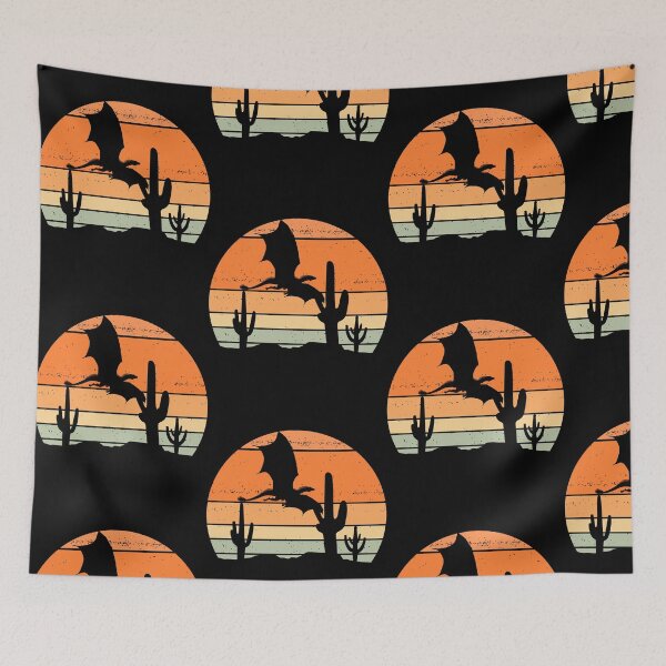 Item preview, Iconic Welsh Dragon Soars Across the Sonoran Desert, Retro Distressed Sunset, designed and sold by AlwaysMelanie68.