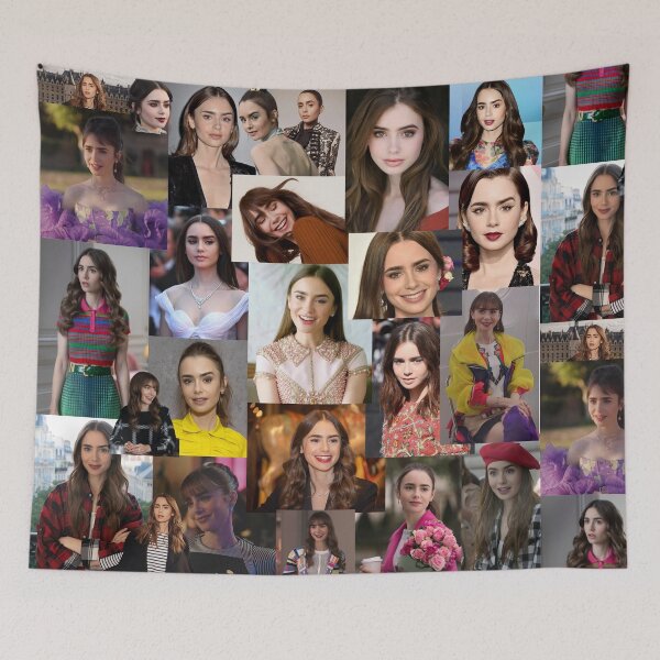 Item preview, Lily Collins Beautiful Photos Collage designed and sold by CollageHeaven.