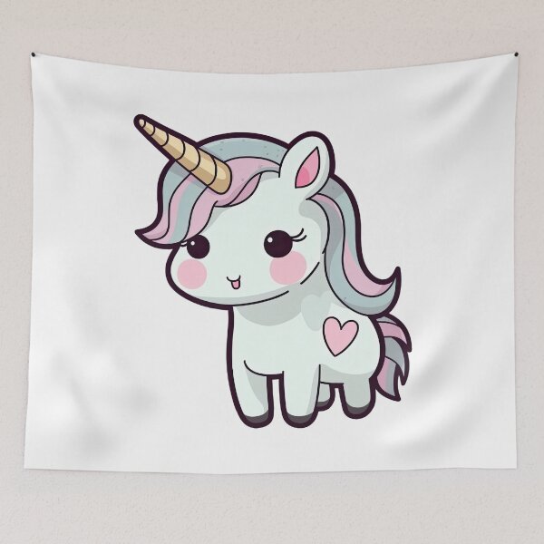 Item preview, Cute unicorn in kawaii style designed and sold by Digital Dreamtales.