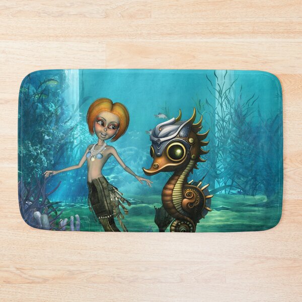 Item preview, The friendship of the steampunk mermaid and the seahorse. designed and sold by nicky2342.