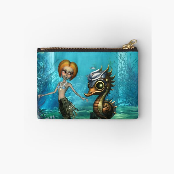 Item preview, The friendship of the steampunk  mermaid and the seahorse. designed and sold by nicky2342.