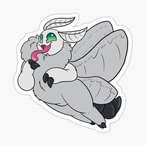 Fluffy Poodle Moth Sticker / Fluffy Moth Sticker / Cute Moth Sticker /  Vinyl Sticker / Water Bottle Sticker 